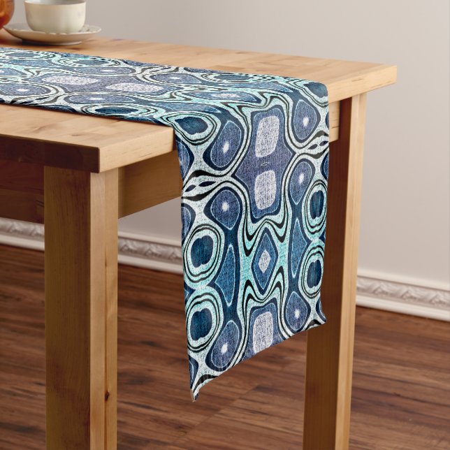 Chemin De Table Moyen Bleu Turquoise foncé Vert Turquoise Violet Tribe A (In Situ)