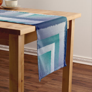 Chemin De Table Moyen bleu turquoise gris ex pastel
