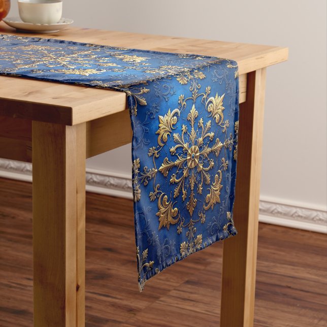 Chemin De Table Moyen Blue Decorative Holiday Table Runner (In Situ)