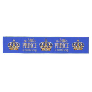 Chemin De Table Moyen Boy Prince est en route pour Royal Blue Gold Crown