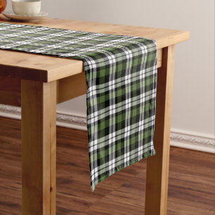 Chemin De Table Moyen Buffle noir noir blanc foncé Chèque Motif plaid
