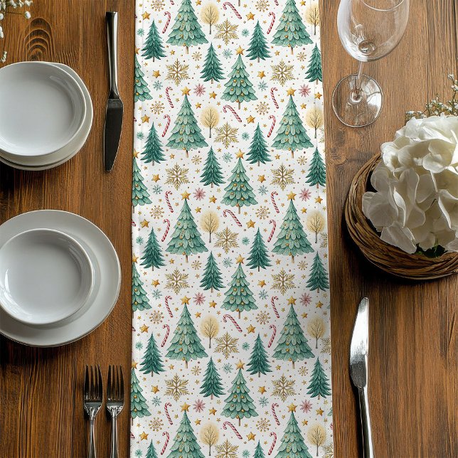 Chemin De Table Moyen Classy Christmas Trees Festive Dining Table Runner (Classy Christmas Trees Festive Dining Table Runner)