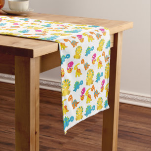 Chemin De Table Moyen Dinosaures Mignons, Motif De Dinosaures, Baby Dino