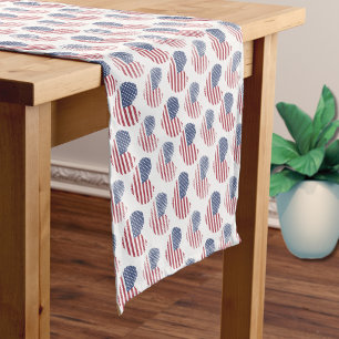 Chemin De Table Moyen Drapeau américain Rouge Blanc Bleu Patriotique