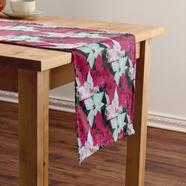 Chemin De Table Moyen Festive Poinsettias vacances Motif (In Situ)