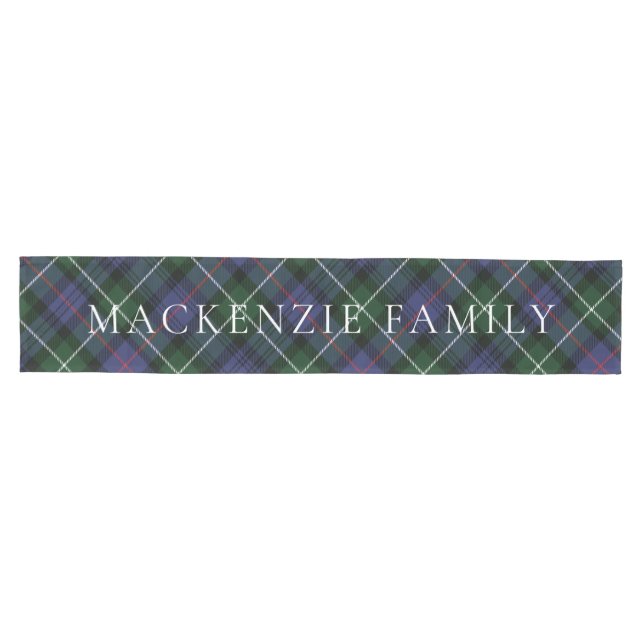 Chemin De Table Moyen Fête des Fêtes de Famille Plaid MacKenzie Tartan (Horizontal)
