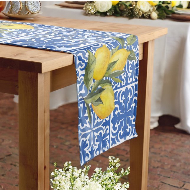 Chemin De Table Moyen Fête des mariées Mariage citron et carreaux médite (Créateur téléchargé)