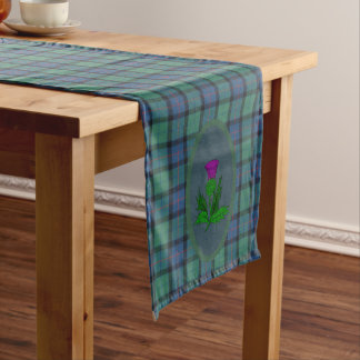 Chemin De Table Moyen Fleur d'Ecosse Tartan original et chardon