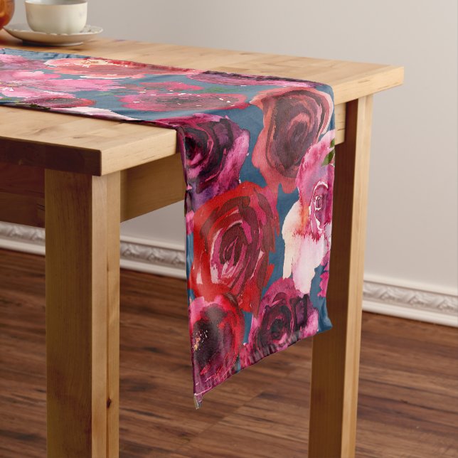 Chemin De Table Moyen Floral Romance Roses Coureur de table (In Situ)