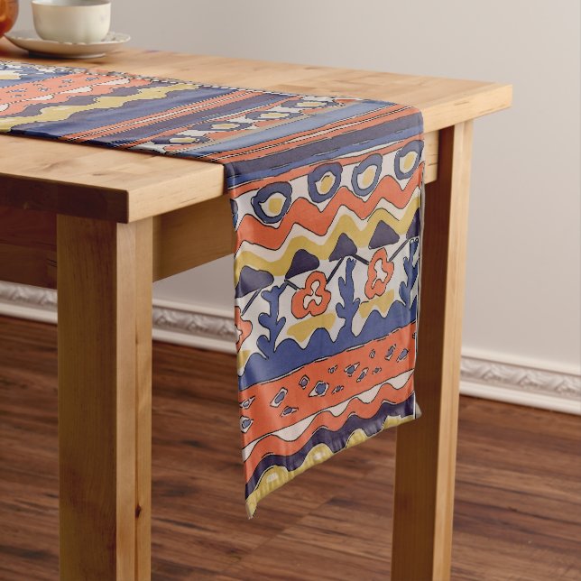 Chemin De Table Moyen Formes Abstraites, style Matisse, ajouter du texte (In Situ)