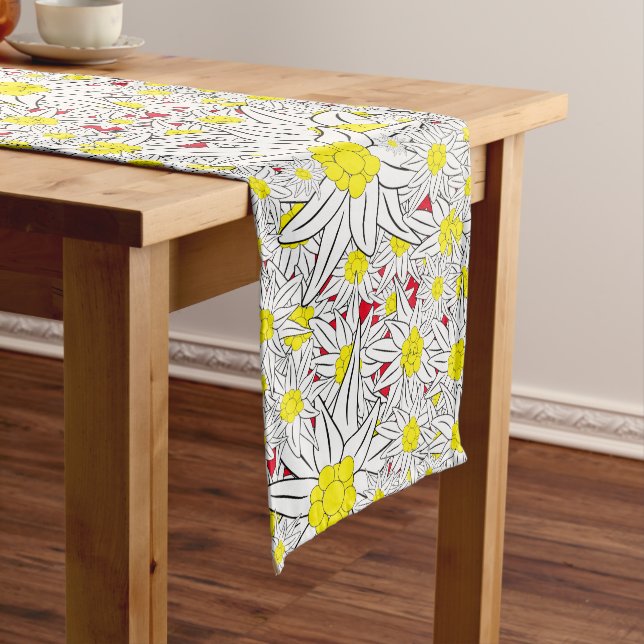 Chemin De Table Moyen Gras Edelweiss Motif Table Runner (In Situ)