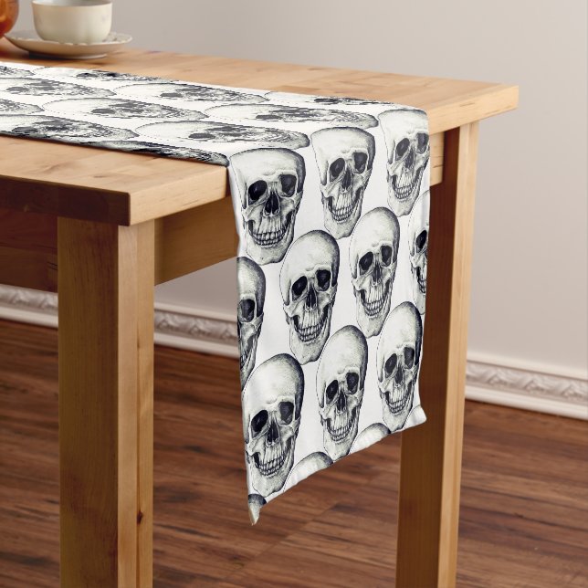Chemin De Table Moyen Halloween Table Runner-Skuls (In Situ)