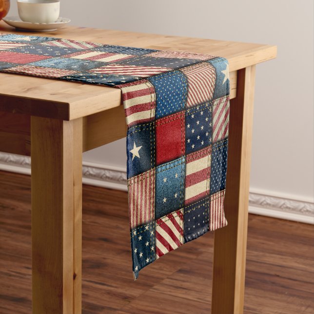 Chemin De Table Moyen Image Americana Patchwork (In Situ)