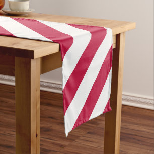 Chemin De Table Moyen Le blanc rouge barre le coureur large de Tableau