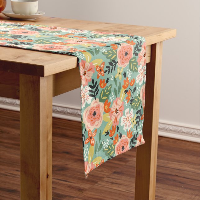 Chemin De Table Moyen Modèle floral du jardin (In Situ)