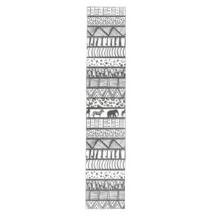 Chemin De Table Moyen Motif africain tribal noir blanc
