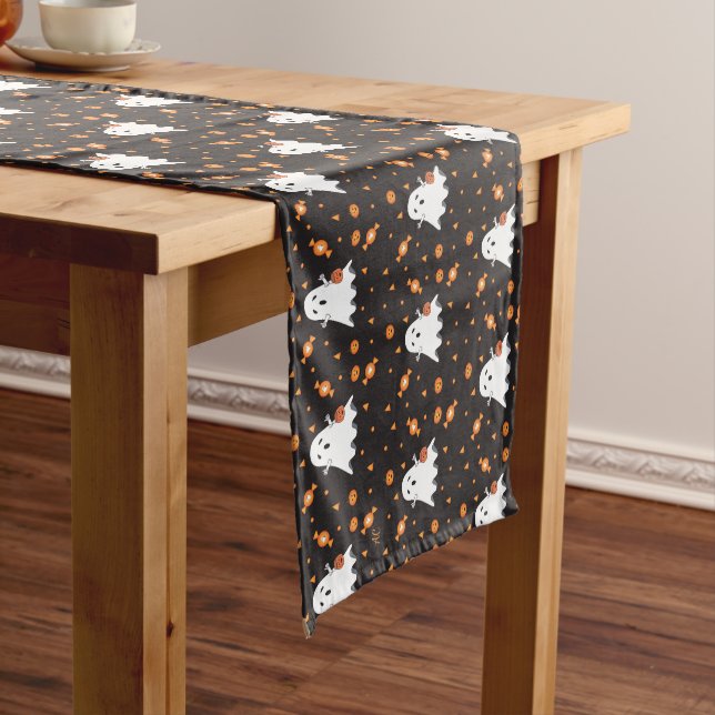 Chemin De Table Moyen Motif de dessin animé Halloween Black Table Runer (In Situ)