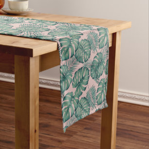 Chemin De Table Moyen Motif de feuille tropicale