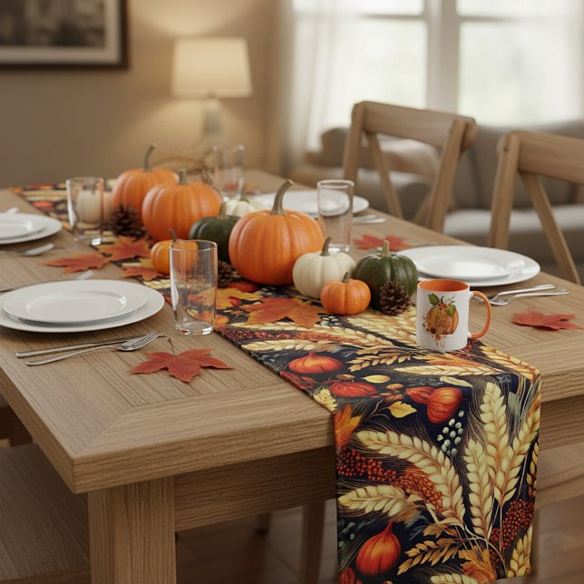 Chemin De Table Moyen Motif de récolte d'automne (Créateur téléchargé)