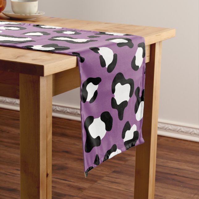Chemin De Table Moyen Motif léopard, Spots léopards, Leopard pourpre (In Situ)