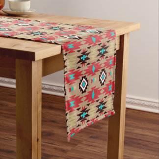 Chemin De Table Moyen Motif Red Turquoise Native American Vision
