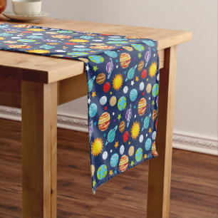 Chemin De Table Moyen Motif spatial, Planètes, Étoiles, Cosmos, Galaxie