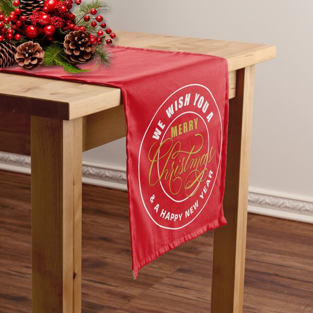 Chemin De Table Moyen Nous vous souhaitons un joyeux Noël rouge (Créateur téléchargé)