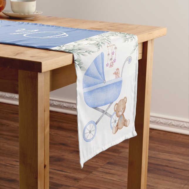 Chemin De Table Moyen Oh Garçon Poussette Bébé Et Coureur De Table De Fê (In Situ)
