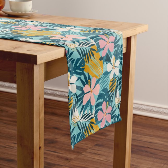 Chemin De Table Moyen Pattern tropical hibiscus (In Situ)
