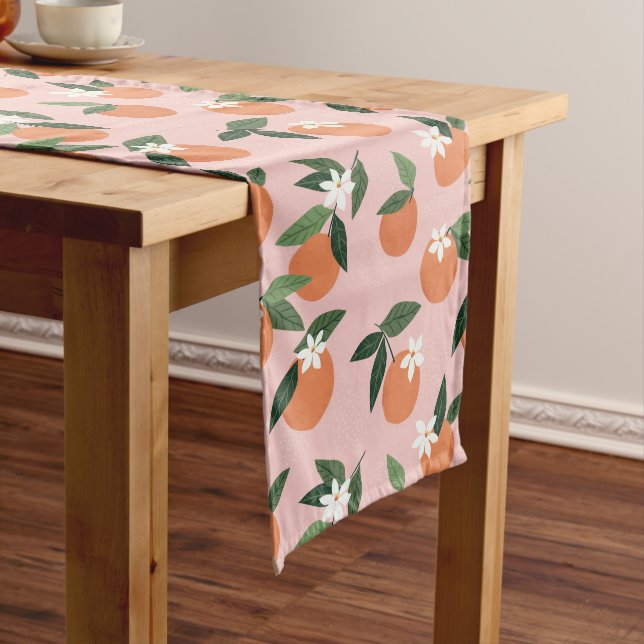Chemin De Table Moyen Peach Orange Juice Motif (In Situ)