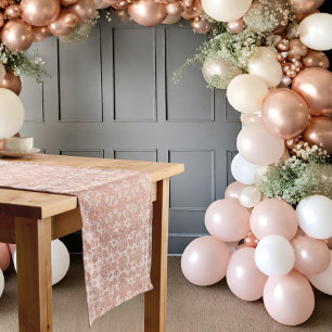 Chemin De Table Moyen Perles & Prosecco Rose Gold Lace Enterrement de Vi