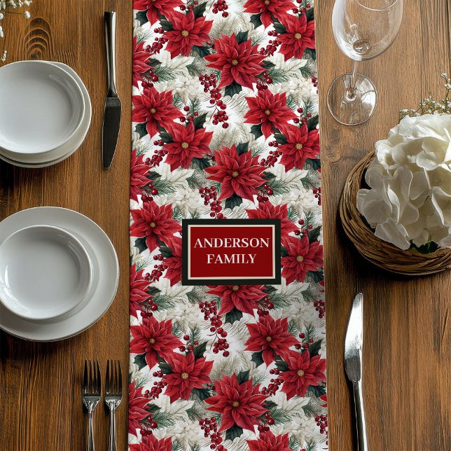 Chemin De Table Moyen Personalized Holiday Runner Red Green Chic Touch (Personalized Holiday Runner Red Green Chic Touch)