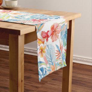 Chemin De Table Moyen PixDezines Vintage Pastel H2 Hawaii Floral Foliage