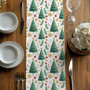 Chemin De Table Moyen Sapins de Noël modernes Coureur de salle à manger