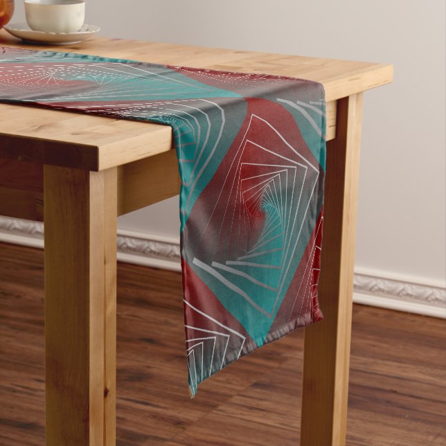 Chemin De Table Moyen Spinale bordeaux turquoise (In Situ)