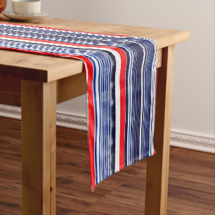 Chemin De Table Moyen Striped Pattern, Blue, Red and White Coffee Mug