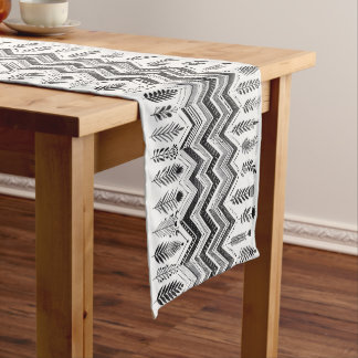 Chemin De Table Moyen Tableau géométrique minimaliste noir et blanc Ru