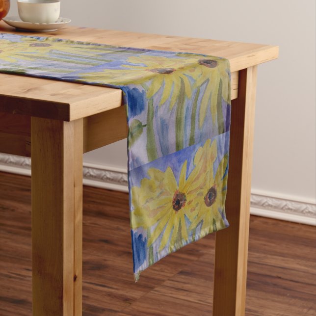 Chemin De Table Moyen Tournesols jaunes d'été (In Situ)