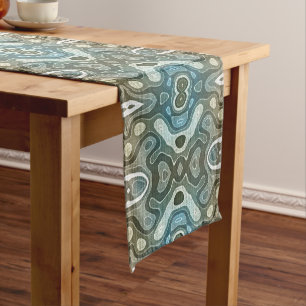 Chemin De Table Moyen Turquoise Turquoise bleu gris Brown Hip Bohemian A