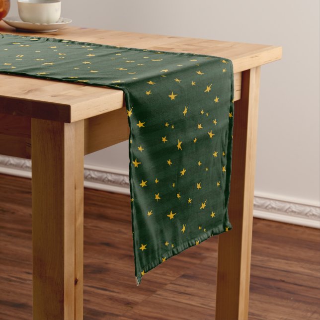 Chemin De Table Moyen Vacances Vert Jaune Étoile Étoile Noël  (In Situ)