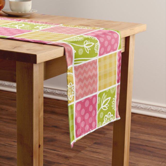 Chemin De Table Moyen Zigzag, Chevron, Pois, En vichy, Patchwork (In Situ)