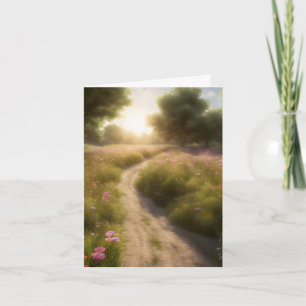 Chemin de terre dans une prairie de fleurs sauvage