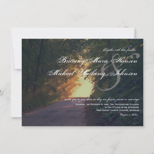 Chemin du soleil des arbres Invitations Mariages c (Devant)