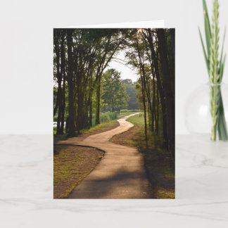 Chemin en bois à Dusk - Carte de voeux pour la nat