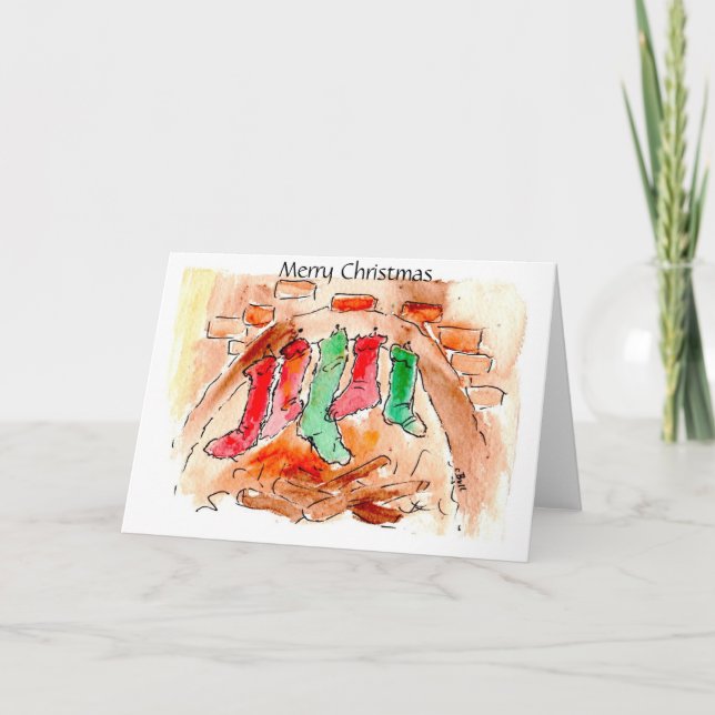 Cheminée Joyeux Noël Noël Cartes d'art (Devant)