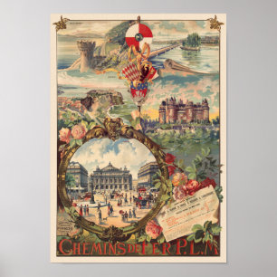 Chemins de Fer P.L.M. France Vintage Poster 1890