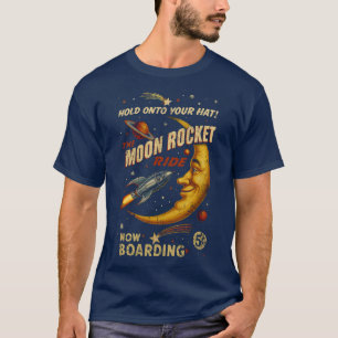Chemise à fusée de lune pour hommes T-shirt (Marin