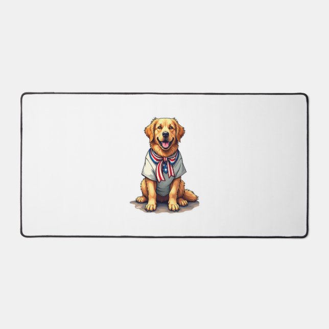 Chemise à gravure vintage avec chien doré patrioti (Recto)