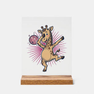 Chemise à gravure vintage Boule disco Girafe dansa
