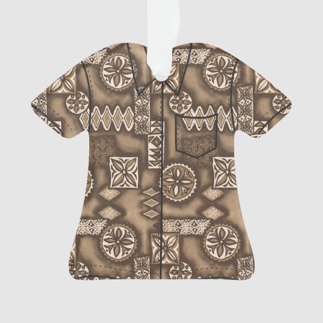 Chemise Aloha Primitive Tapa Hawaiian Warriian (devant)